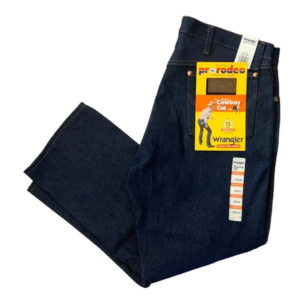 Wrangler mens 38 x 30 jeans pro rodeo cowboy cut straight leg vintage